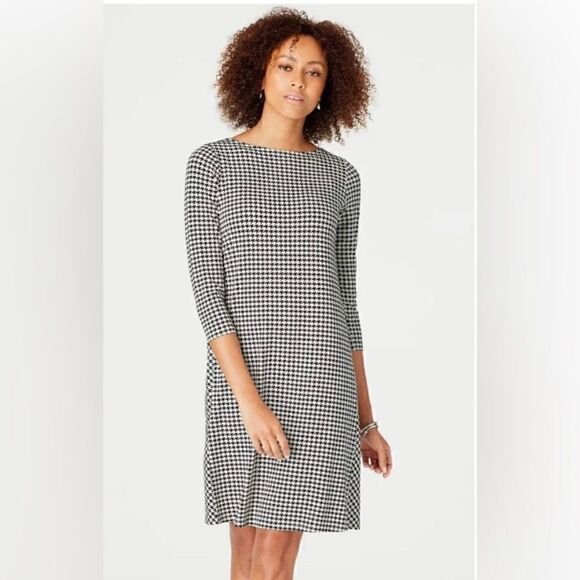 J.Jill Wearever Collection Houndstooth Tunic Long Sleeve Dress Small - Picture 1 of 5